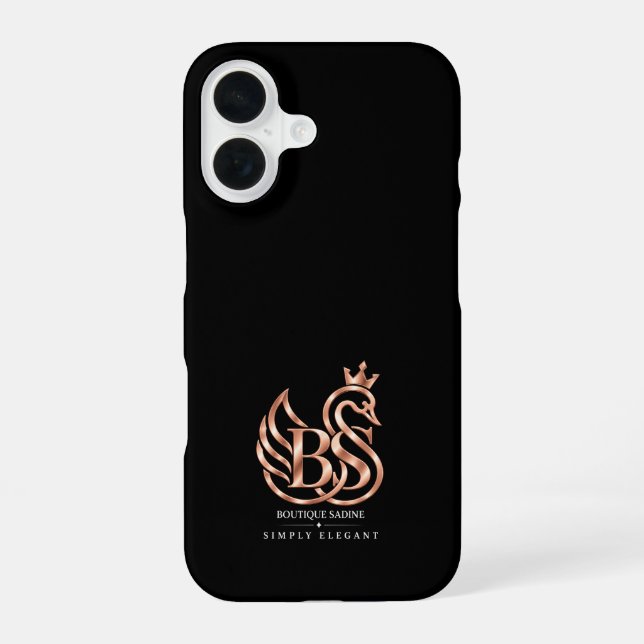 The Graceful Swan Minimalist Black iPhone Case (Back)
