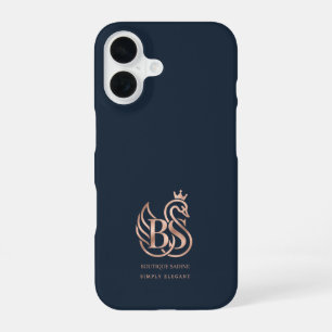 The Graceful Swan Minimalist Navy iPhone Case