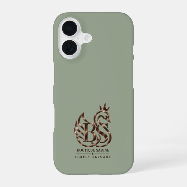 The Graceful Swan Minimalist Sage GreeniPhone Case (Back)