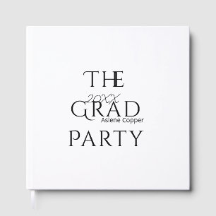 The grad party name 20XX bold letter graduatsimple Guest Book