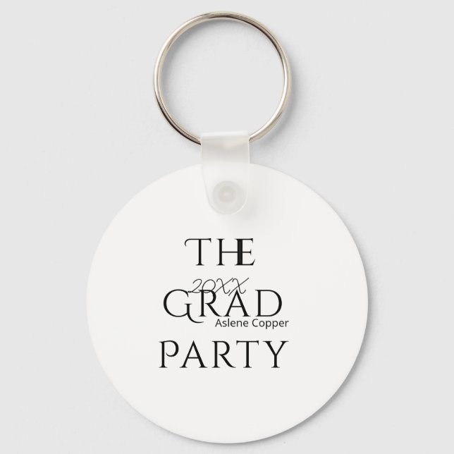 The grad party name 20XX bold letter graduatsimple Key Ring (Front)
