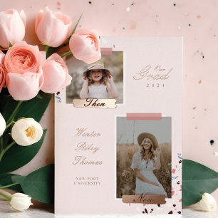 The Grad Then & Now 2 Photo Graduation Terrazzo