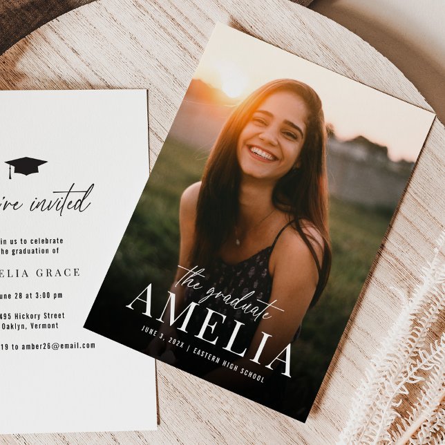 The Graduate | Bold Name Graduation  Invitation (The Graduate | Bold Name Graduation Invitation)