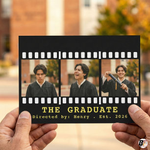 The Graduate Cinematic Film Strip 3 Photo Announce Holiday Card