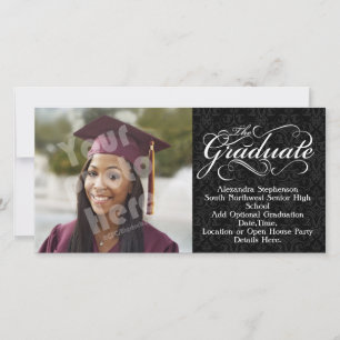 The Graduate, Elegant Black Graduation Announcement