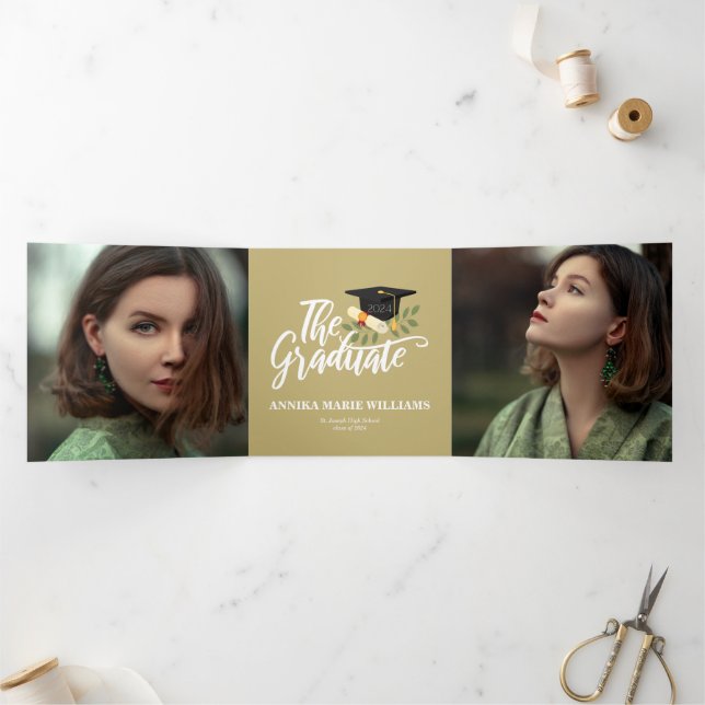 The Graduate Multi Photo Tri-Fold Announcement (Inside)