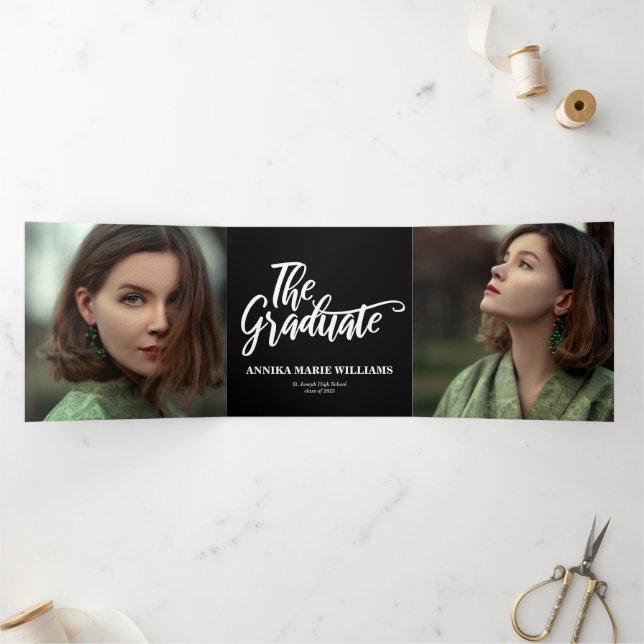 The Graduate Multi Photo Tri-Fold Announcement (Inside)