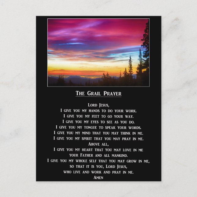 The Grail Prayer Postcard (Front)