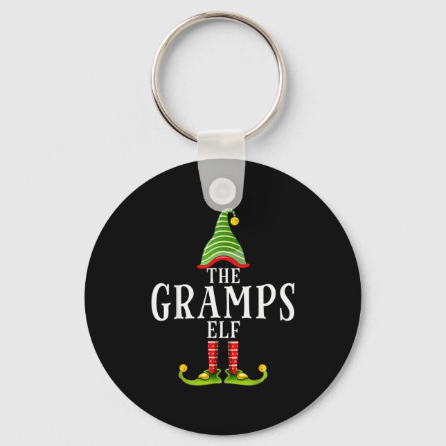 The Gramps Elf Funny Matching Pajama Xmas  Key Ring (Front)
