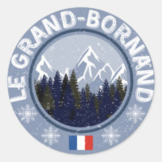 The Grand-Bornand Ski Resort Classic Round Sticker