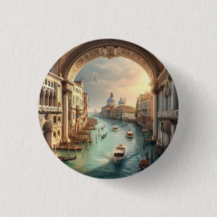 The Grand Canal in Venice Italy Travel 3 Cm Round Badge