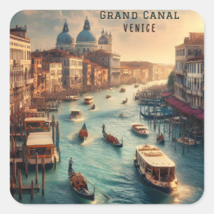 The Grand Canal in Venice Italy Travel Square Sticker