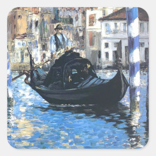 The grand canal of Venice Edouard Manet Square Sticker