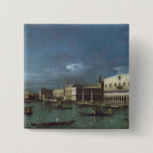 The Grand Canal with the Church of Santa Maria 15 Cm Square Badge