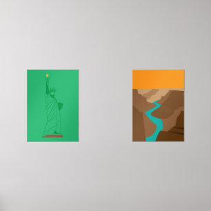 The Grand Canyon and Statue of Liberty