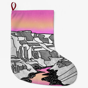 The Grand Canyon Geometric Landscape Large Christmas Stocking