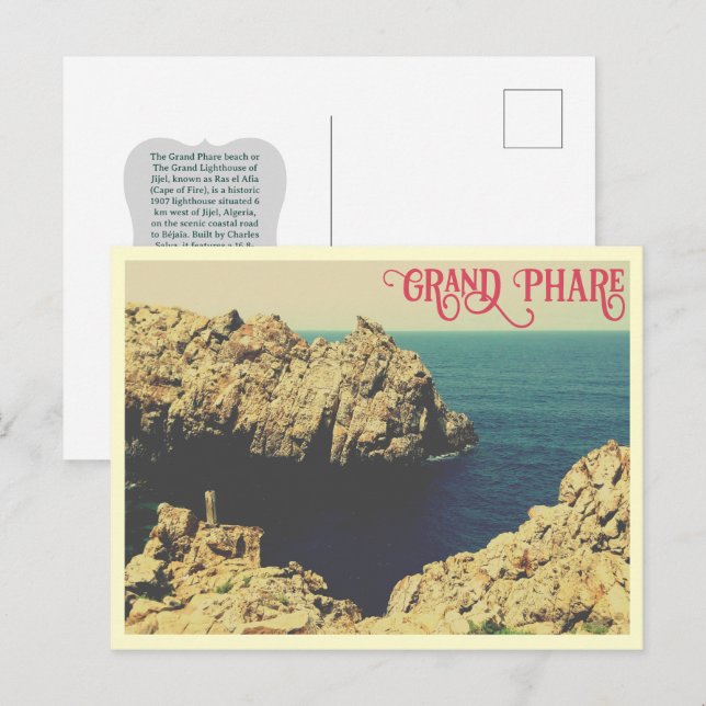 The Grand Phare beach shore line Jijel, Algeria Postcard (Front/Back)