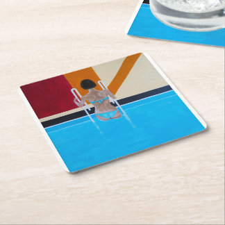 The Grand Resort Painting by Alfred Fox Square Paper Coaster