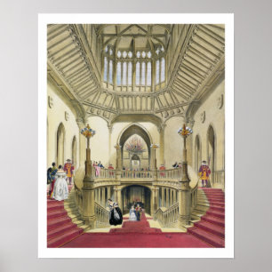 The Grand Staircase, Windsor Castle, from 'A Histo Poster
