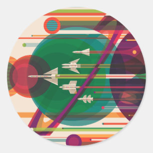 The Grand Tour - NASA'S Retro Space Poster Classic Round Sticker