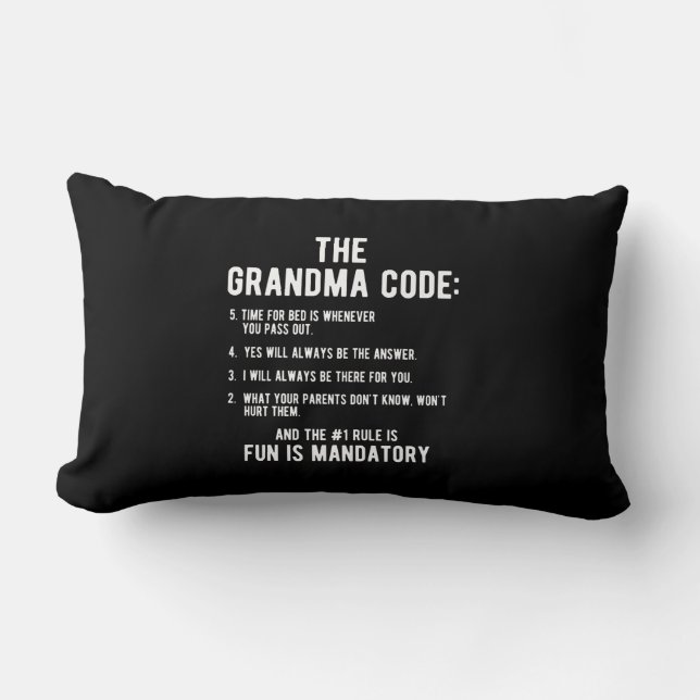 The Grandma Code | Fun Is Mandatory Lumbar Cushion (Front)