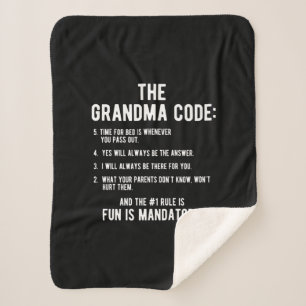 The Grandma Code   Fun Is Mandatory Sherpa Blanket