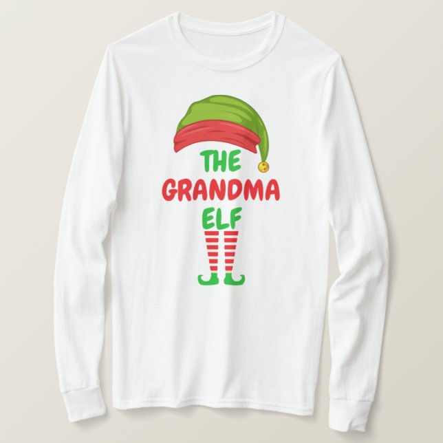 The Grandma Elf Basic Long Sleeve T-Shirt (Design Front)