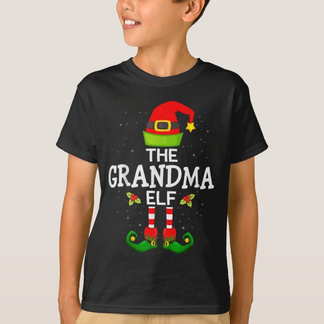 The Grandma Elf Christmas Family Matching Pajama  T-Shirt (Front)