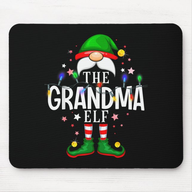 The Grandma Elf Christmas Family Pajama Party  Mouse Pad (Front)