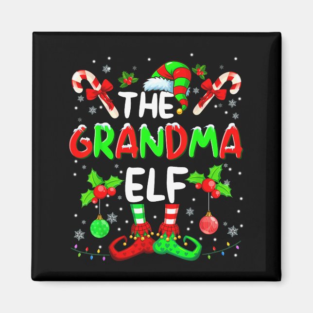 The Grandma Elf Costume Pajamas Pjs Christmas Xmas Magnet (Front)
