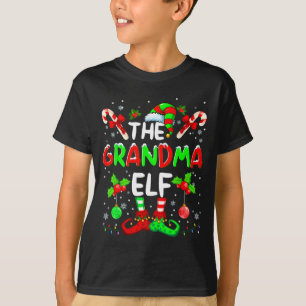 The Grandma Elf Costume Pajamas Pjs Christmas Xmas T-Shirt