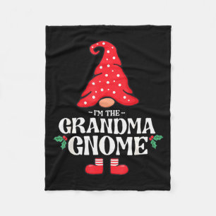 The Grandma Gnome Funny Family Matching Group Chri Fleece Blanket