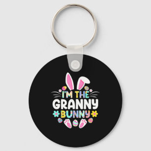 The granny bunny funny easter day family matching key ring