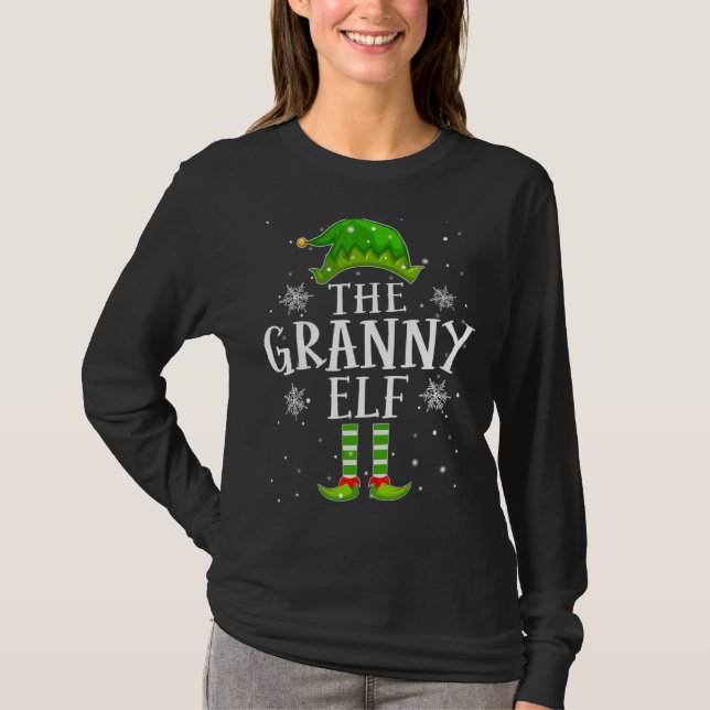 The Granny Elf Christmas Funny Group Family Matchi T-Shirt (Front)