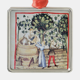 The Grape Harvest, 13th century Metal Tree Decoration