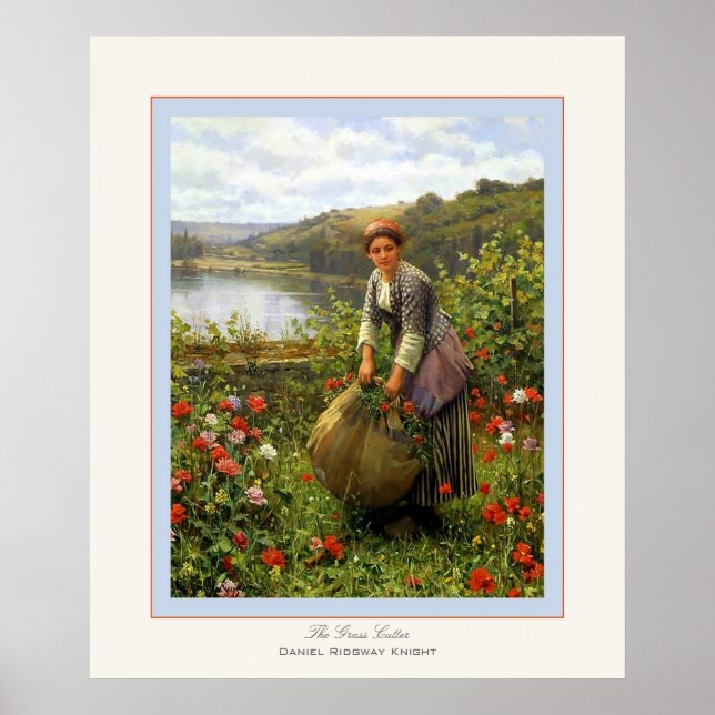 The Grass Cutter ~ Daniel Ridgway Knight Poster (Front)