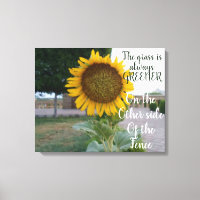  The Grass Is Always Greener Sunflower Canvas Art