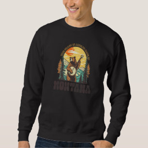 The Grass Is Blue In Montana Vintage Bear Banjo Pl Sweatshirt
