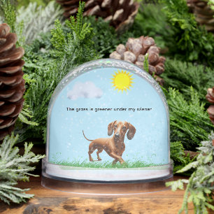 THE GRASS IS GREENER UNDER MY WIENER SNOWGLOBE