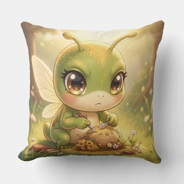 The Grasshopper and the Nectar Artwork.2 Cushion (Front)