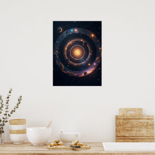 The Gravity of Shapes – Cosmic Geometric Abstract  Poster
