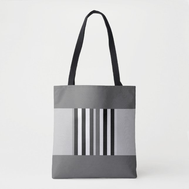 The Grayscale Stripe Tote bag (Front)