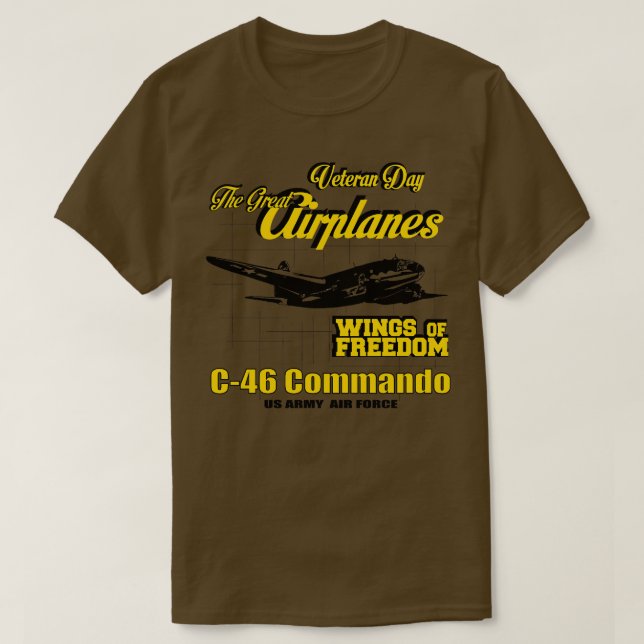 The Great Aeroplanes Curtiss C Commando T-Shirt (Design Front)