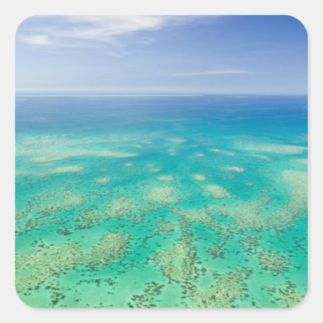 The Great Barrier Reef, aerial view of Green Square Sticker (Front)