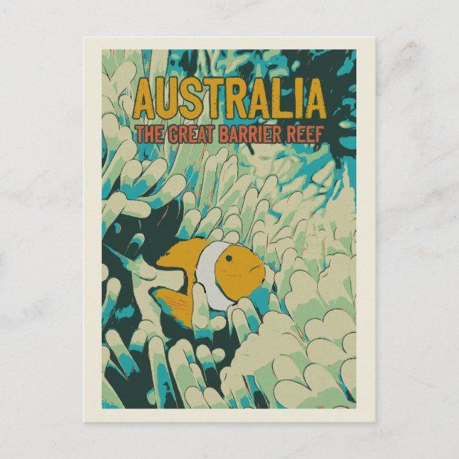 The great barrier reef, clownfish, Australia Postcard (Front)
