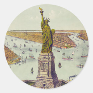 The Great Bartholdi Statue, Statue of Liberty Classic Round Sticker