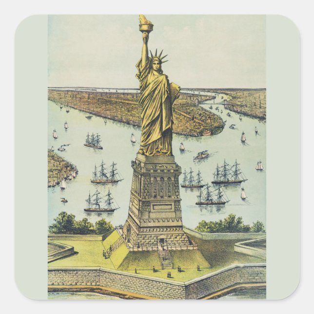 The Great Bartholdi Statue, Statue of Liberty Square Sticker (Front)