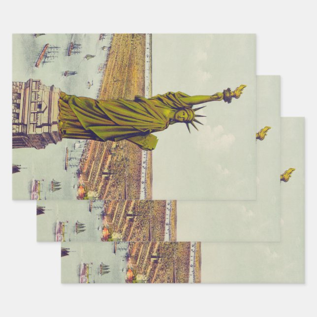 The Great Bartholdi Statue, Statue of Liberty Wrapping Paper Sheet (Set)