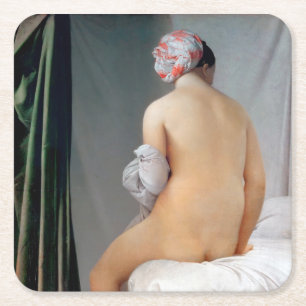 The Great Bather (Seated Woman), Dominique Ingres Square Paper Coaster