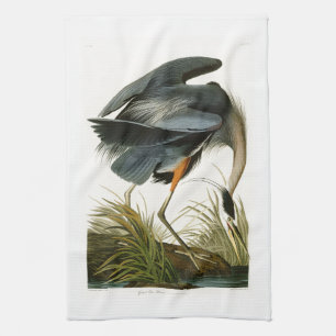 The Great Blue Heron John Audubon Birds of America Tea Towel